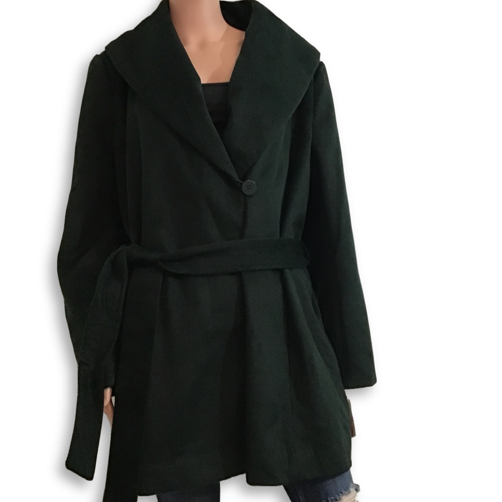 NWT Metaphor Green Peacoat Plus Size 1X/Free Ship!